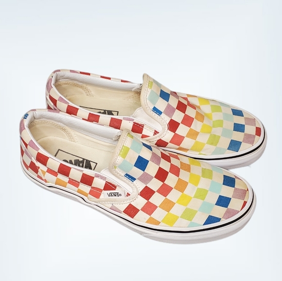 Vans Shoes - Van's Classic Rainbow Checkered Skate Shoe